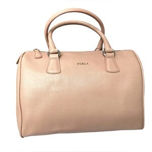Furla Leather Satchel Handbag Pink Top Handle Large Roomy